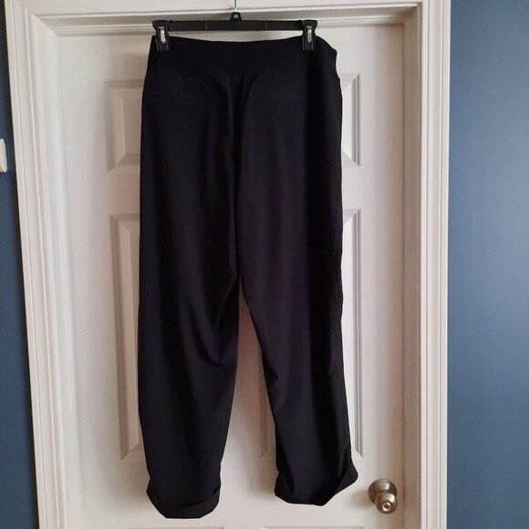 Athleta Cardiff Pants Womens 22 Black High Rise Pull On Ankle Office Tie Waist - Picture 5 of 15
